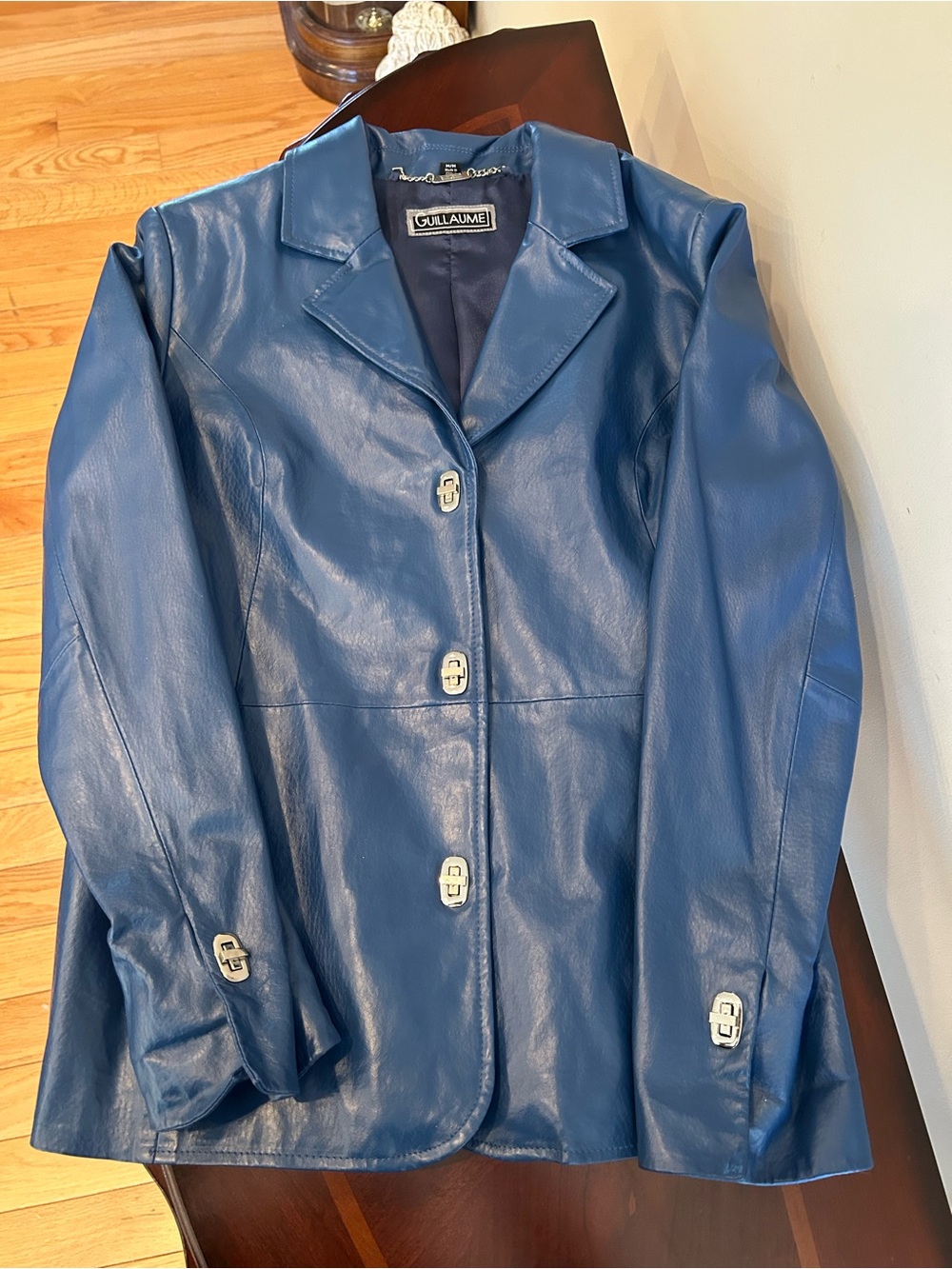 Guillaume Leather Twist Button-Front Jacket
